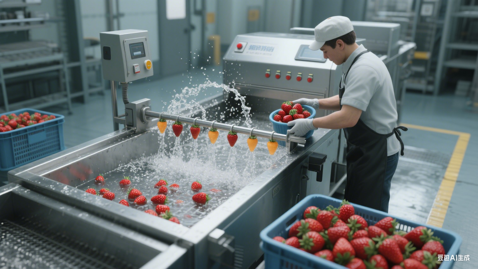 果蔬超声波清洗机自动清洁省人力(4)